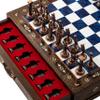 15 Handmade Wooden Storage Chess Set  Handmade Wooden Chess Board with Metal Pieces  Luxury Chess Gift for Adults, Decorative & Collectible (Blue) view 1