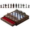 15 Handmade Wooden Storage Chess Set  Handmade Wooden Chess Board with Metal Pieces  Luxury Chess Gift for Adults, Decorative & Collectible (Blue) view 2