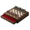 15 Handmade Walnut Wooden Chess Set  British Style Metal Chess Pieces  Luxury Storage Chess Board for Adults & Gift for Dad (Walnut) view 4