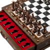 15 Handmade Wooden Chess Set with British Army Metal Pieces  Luxury Storage Board  Gift for Adults, Fathers & Collectors, Gift for Him (Black) view 1