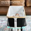 Staroyal Electric Bassinet Baby Cradle 3 Rocking Motion, 3 in 1 Baby Bassinets for Newborn with 5 Heights Adjustable, Girl/boy Automatic Rolling Bedside Sleeper, Black view 2