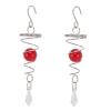 2Pcs Gazing Ball Wind Spinner Outdoor Hanging Wind Spinner 7 Inch Stainless Steel Spiral Tail Hanging Wind Spinner with Hanging Swivel for Outside Decor (Red) view 1
