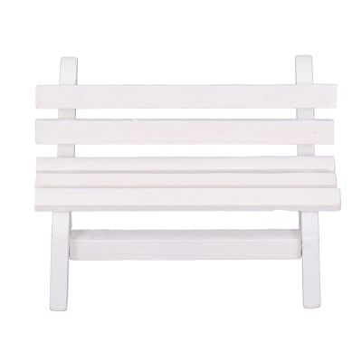 1:12 Scale Dollhouse Wooden Bench High Simulation Miniature Bench Furniture Model White