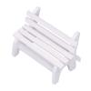 1:12 Scale Dollhouse Wooden Bench High Simulation Miniature Bench Furniture Model White view 2