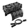 GLOBACT RC Motor Cooling Fans 30mm Dual RC Car Motor Fans with Metal Cover 4068 4274 Brushless Motor Heatsink for 1/8 RC Truck Crawler Diameter 40mm 42mm Brushless Motor (Black) view 1