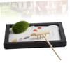 Alasum Table Zen Garden Decoration with Simulation Moss Miniature Sand Landscape for Desktop Rake Included for Home Office Relief Decor for Peaceful Atmosphere view 3