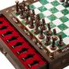 15'' Wooden Chess Set with Metal Chess Pieces  Handmade Storage Chess Board & British Metal Pieces  Elegant Chess Gift for All Ages  Gift for Him (Green) view 1