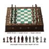 15'' Wooden Chess Set with Metal Chess Pieces  Handmade Storage Chess Board & British Metal Pieces  Elegant Chess Gift for All Ages  Gift for Him (Green) view 3