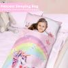 Kids Sleeping Bag Toddler Nap Mat with Removable Pillow, Large Foldable Sleeping Bag for Girls Boys, Easy Clean Slumber Bag with Double Zip for Camping School Preschool Daycare, 5924 inch view 4