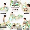 BlueWood Pikler Triangle Set, Toddler Wooden Climbing Toys Indoor 7in1 Foldable Climber for Kids, Montessori Philosophy Play Jungle Gym with Arch, Ramp, Ladder (Green Summer) view 3