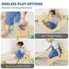 BlueWood Pikler Triangle Set, Toddler Wooden Climbing Toys Indoor 7in1 Foldable Climber for Kids, Montessori Philosophy Play Jungle Gym with Arch, Ramp, Ladder (Green Summer) view 4