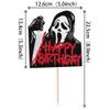 1 PCS Have a Killer Happy Birthday Cake Topper Glitter Bloody Knife Horror Classic Movie Cake Pick for Horror Movie Theme Killer Birthday Halloween Party Cake Decorations Supplies view 2