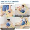 BlueWood Pikler Triangle Set, Toddler Wooden Climbing Toys Indoor 7in1 Foldable Climber for Kids, Montessori Philosophy Play Jungle Gym with Arch, Ramp, Ladder (Colorful Spring) view 4
