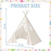 4 PCS Teepee Tent for Kids,Washable Tapered Kids Teepee Tent,Bohemian Teepee Tents,White Collapsible Sleepover Tents,for Boys and Girls Sleepover Pajamas Party Birthday SPA view 2