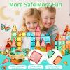 YRZtiles Magnetic Tiles,Magnet Building Blocks Construction Stacking Educational Toy Creative Playboard for Kids Ages 3+ (032 Pieces) view 3
