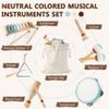 Baby Musical Instruments | Montessori Wooden Toys for Toddlers, Neutral Color Percussion Instruments Set with Xylophone Tambourine, Educational Musical Toys for Boys Girls 3+ view 2
