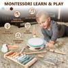 Baby Musical Instruments | Montessori Wooden Toys for Toddlers, Neutral Color Percussion Instruments Set with Xylophone Tambourine, Educational Musical Toys for Boys Girls 3+ view 3