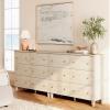 WAMPAT 12 Drawer Wood Dresser for Bedroom, 2-in-1 Extra Wide Chest of Drawers, Modern Storage Organizer Units with Solid Wood Legs for Closet, Living Room, Kids Room, Nursery, Light Oak, 94.4" view 1