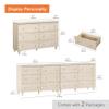 WAMPAT 12 Drawer Wood Dresser for Bedroom, 2-in-1 Extra Wide Chest of Drawers, Modern Storage Organizer Units with Solid Wood Legs for Closet, Living Room, Kids Room, Nursery, Light Oak, 94.4" view 2