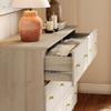 WAMPAT 12 Drawer Wood Dresser for Bedroom, 2-in-1 Extra Wide Chest of Drawers, Modern Storage Organizer Units with Solid Wood Legs for Closet, Living Room, Kids Room, Nursery, Light Oak, 94.4" view 4