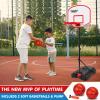 AOKESI Kids Basketball Hoop StandAdjustable Height Basketball Set 3.5ft-5.5ftPortable Basketball Goals for Indoor Outdoor Play, Toddler Sports Toys for 3-8 Years OldBlack view 3