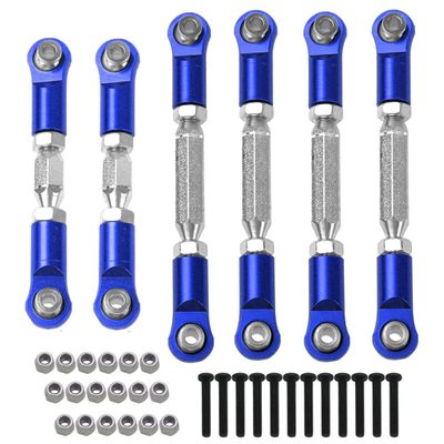 6PCS Aluminum Adjustable RC Tie Rods Linkage Turnbuckles Toe Links Set for 1/10 Arrma Granite 4X4 550,Senton 4X4 550,Vorteks 4X2 550 Upgrade Parts,Replacement of #AR330446Navy Blue