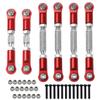 6PCS Aluminum Adjustable RC Tie Rods Linkage Turnbuckles Toe Links Set for 1/10 Arrma Granite 4X4 550,Senton 4X4 550,Vorteks 4X2 550 Upgrade Parts,Replacement of #AR330446Red view 1