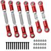 6PCS Aluminum Adjustable RC Tie Rods Linkage Turnbuckles Toe Links Set for 1/10 Arrma Granite 4X4 550,Senton 4X4 550,Vorteks 4X2 550 Upgrade Parts,Replacement of #AR330446Red view 3