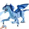 Remote Control Dragon Toy for Kids with 360 Swaying Head, Roaring, Spraying & Light Up - Remote Control Robot Toys for Kids - Birthday, for Boys Girls -Blue view 1