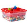 OGANAZI Plastic Storage Container with Bricks Baseplate Lid for Building Blocks, Bricks Building Set Organization Bin with Compartments Tray, Stackable Storage Box Building Block Chest Case (Red) view 1