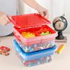 OGANAZI Plastic Storage Container with Bricks Baseplate Lid for Building Blocks, Bricks Building Set Organization Bin with Compartments Tray, Stackable Storage Box Building Block Chest Case (Red) view 4