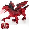 Remote Control Dragon Toy for Kids with 360 Swaying Head, Roaring, Spraying & Light Up- Remote Control Robot Toys for Kids - Red view 1