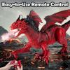 Remote Control Dragon Toy for Kids with 360 Swaying Head, Roaring, Spraying & Light Up- Remote Control Robot Toys for Kids - Red view 3