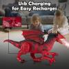 Remote Control Dragon Toy for Kids with 360 Swaying Head, Roaring, Spraying & Light Up- Remote Control Robot Toys for Kids - Red view 4