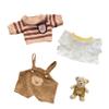 LICHADUOLE 9-12"/30cm Teddy Bear Clothes Stuffed Animals Corduroy Overalls, Striped Sweater ,Tee 3-Piece Set for Medium Bartholomew BearsNO Doll view 1