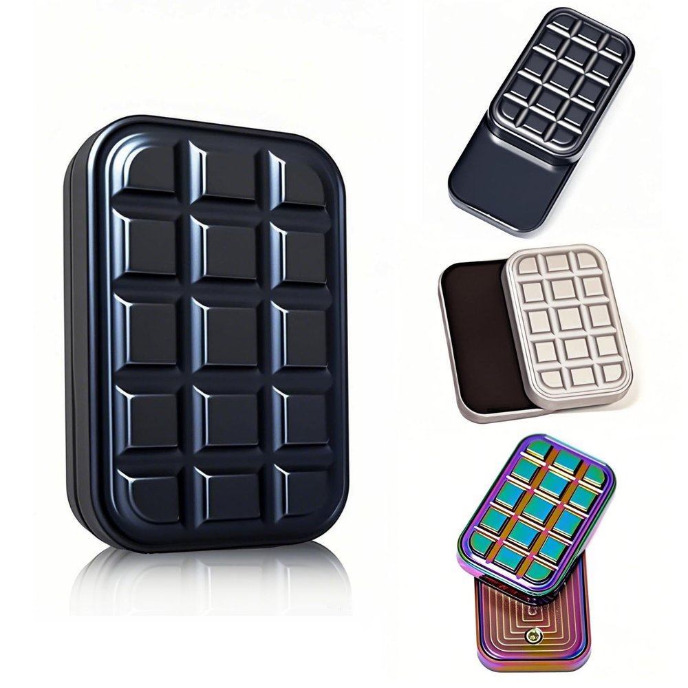 DYNAAGE Fidget Toys for Adults, Metal EDC Haptic Slider - Anxiety & Stress Relief Magnetic Slider, Portable Sensory Toys for Office Desk, ADHD Focus Tool (Black)