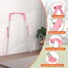 3-in-1 Toddler Swing Set, Baby Swing Set with Foldable Metal Stand for Outdoor/Indoor Play, Safe and Durable Design for Aged 1-10 Years Old, Easy to Assemble & Store (Pink) view 4