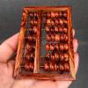 EoxinDm Chinese Abacus,Abacus,Abacus for Math Abacus Lucky Ornaments Mini Abacus Retro Brass Frame 7-Position Collection Small Abacus, 9.2 * 6 * 1.1cm, Brown view 2