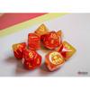 Gemini Gellow and Red with Yellow Numbers Luminary 7+1 Dice Set 16mm (5/8in) Chessex view 3