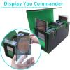 Alinwu MTG Commander Card Storage Box - Fits 200 Double Sleeved Cards,3-in-1Card Deck Case,Strong Magnet Card Organizer For Magic Commander TCG CCG,4Dividers &3 Toploaders(Black&Green) view 2