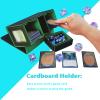Alinwu MTG Commander Card Storage Box - Fits 200 Double Sleeved Cards,3-in-1Card Deck Case,Strong Magnet Card Organizer For Magic Commander TCG CCG,4Dividers &3 Toploaders(Black&Green) view 3