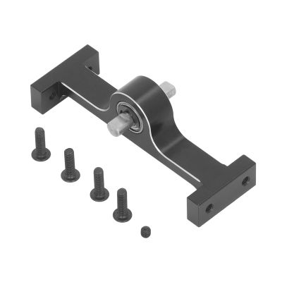 Aluminum Alloy 70mm Transfer Case Transmission Gearbox with 5mm Steel D Shaped Shaft for 1/10 RC Crawler Upgrade Parts (Black)
