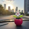 Rose Red Solar Dancing Flower Car Dashboard Decorations - Funny Solar Powered Dancing Flower Pot Flower Swinging Toy for Car Decor Funny Gifts, Solar Power Kits view 2