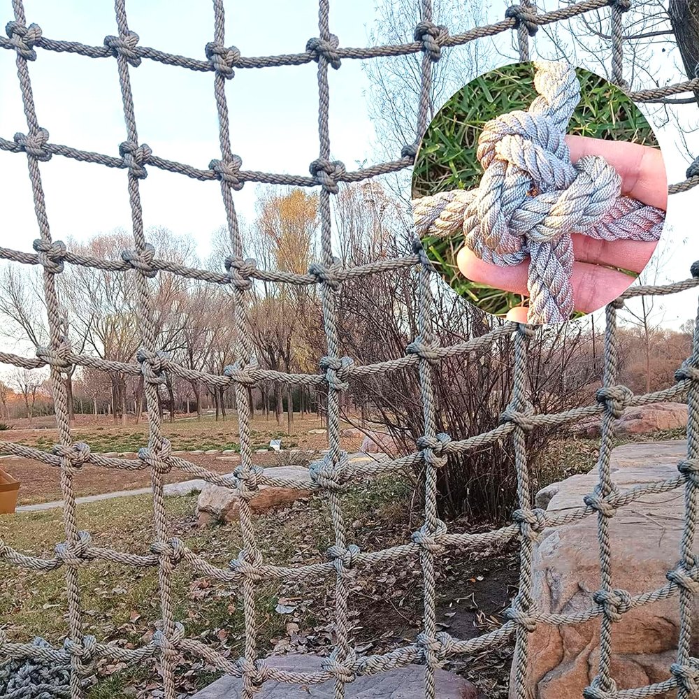 ATAVSADN Kids Climbing Frame Net, Climbing Cargo Net Rope Ladder, Outdoor Sturdy Polyamide Safety Net, Swingset Playground Safety Net for Kids Indoor and Outdoor Playing, 3x4m(10x13ft),12mm-12cm