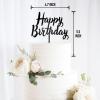 Apluselection 6 Pcs Black Happy Birthday Cake Toppers Set, Acrylic Cake Decoration for Birthday Party view 2