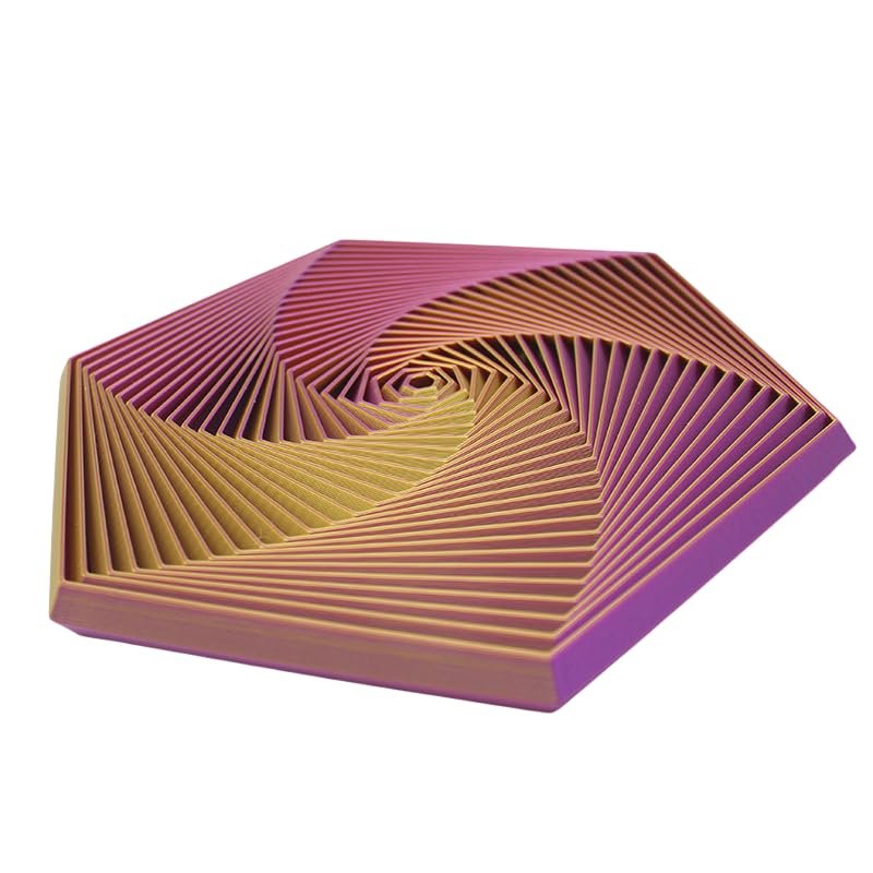 3D Printed Hexagonal Toy for Stress Relief, Optical Illusion, Multicolor ()