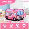 DOOLMIN Pop Up Play Tent for Kids - Foldable Indoor & Outdoor Playhouse Vehicle Toys for Toddlers, Boys and Girls - 2 Openings, Flat-Folding for Compact Storage(Ice Cream Car,Pink) view 2
