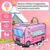 DOOLMIN Pop Up Play Tent for Kids - Foldable Indoor & Outdoor Playhouse Vehicle Toys for Toddlers, Boys and Girls - 2 Openings, Flat-Folding for Compact Storage(Ice Cream Car,Pink) view 3