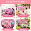 DOOLMIN Pop Up Play Tent for Kids - Foldable Indoor & Outdoor Playhouse Vehicle Toys for Toddlers, Boys and Girls - 2 Openings, Flat-Folding for Compact Storage(Ice Cream Car,Pink) view 4