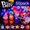 Halloween Party Favors for Kids Adults 50Pcs Halloween Treats Toys Bulk Light Up Rings Gifts Flashing LED Glow In The Dark Party Supplies Goodie Bag Fillers Stuffers Non Candy Treats Prizes Decorations view 1